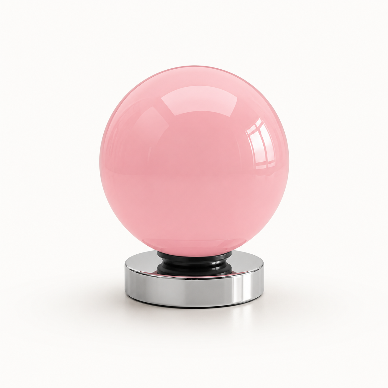 Lunora pink glass balloon table lamp on a white background