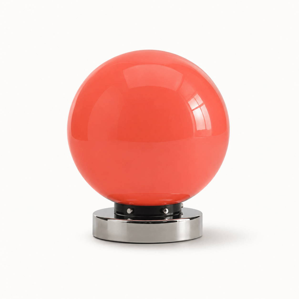 Lunora red glass balloon table lamp on a white background