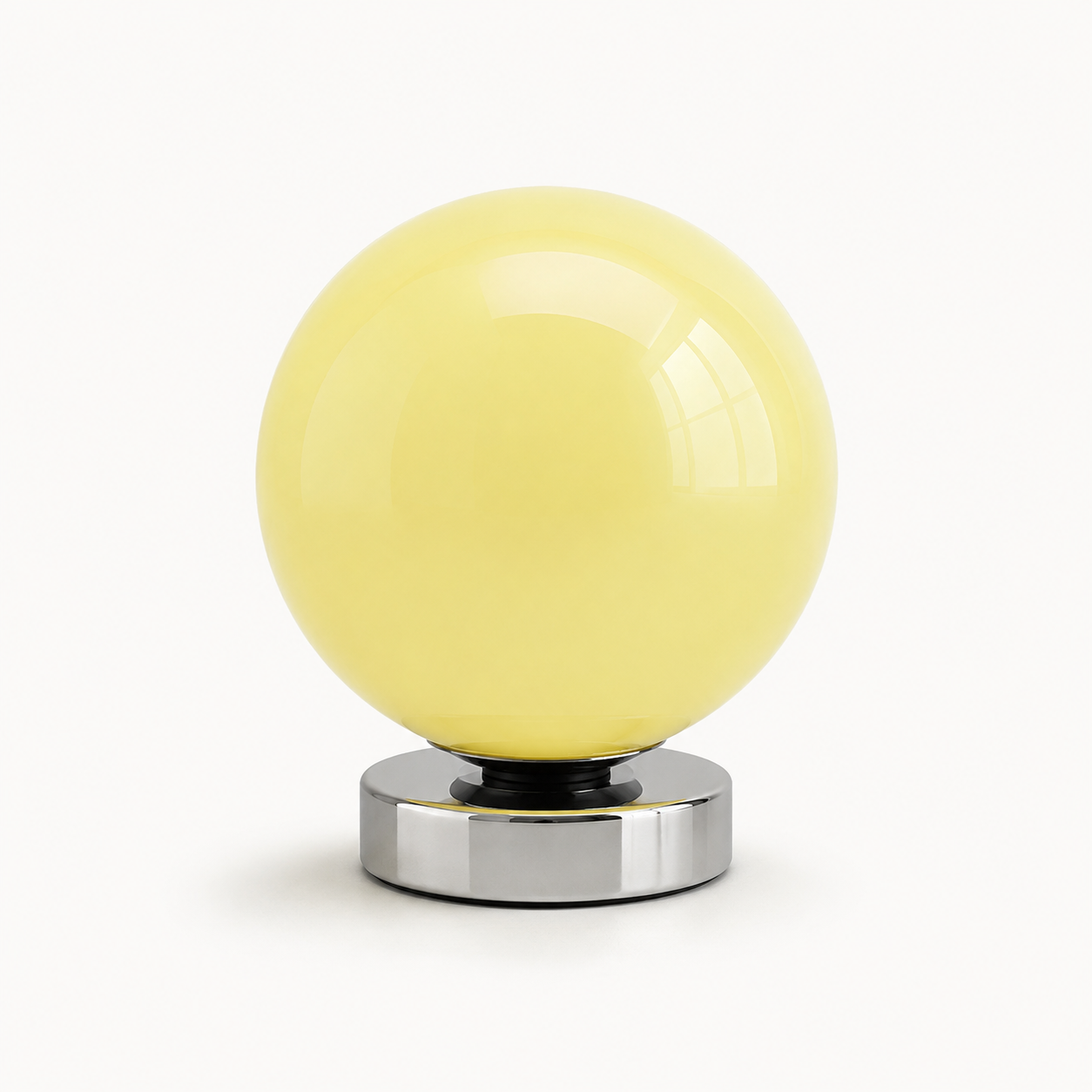 Lunora yellow glass balloon table lamp on a white background