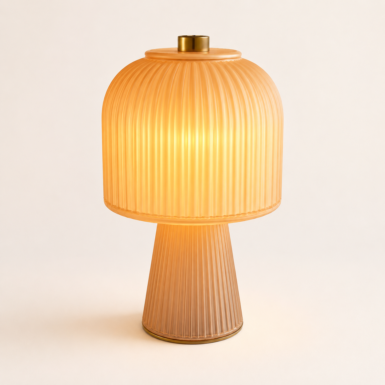 Stained glass table lamp creating a cozy and intimate dining atmosphere at sunset.